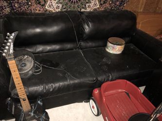 Leather couch black