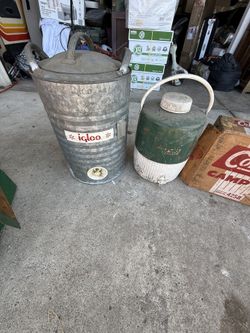 Vintage Camping Stoves And Cooler
