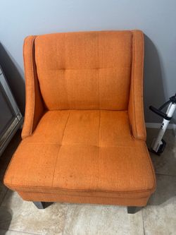 Orange couch chairs 2