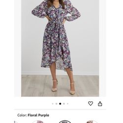 Purple Floral Dress 