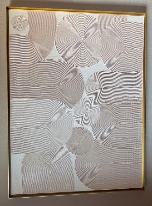 Modern Textured Plaster Art - Custom Frame 