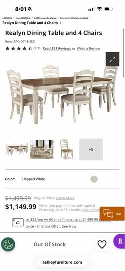 Raelyn rustic dining room table and chairs