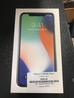 iPhone X 256GB Silver AT&T