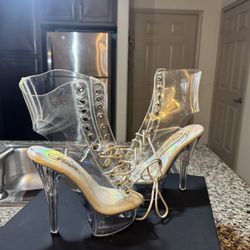 Mid Clear Sparkling Pleasers (Size 5)