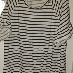 Black & White Stripped Shirt (Plus Size)