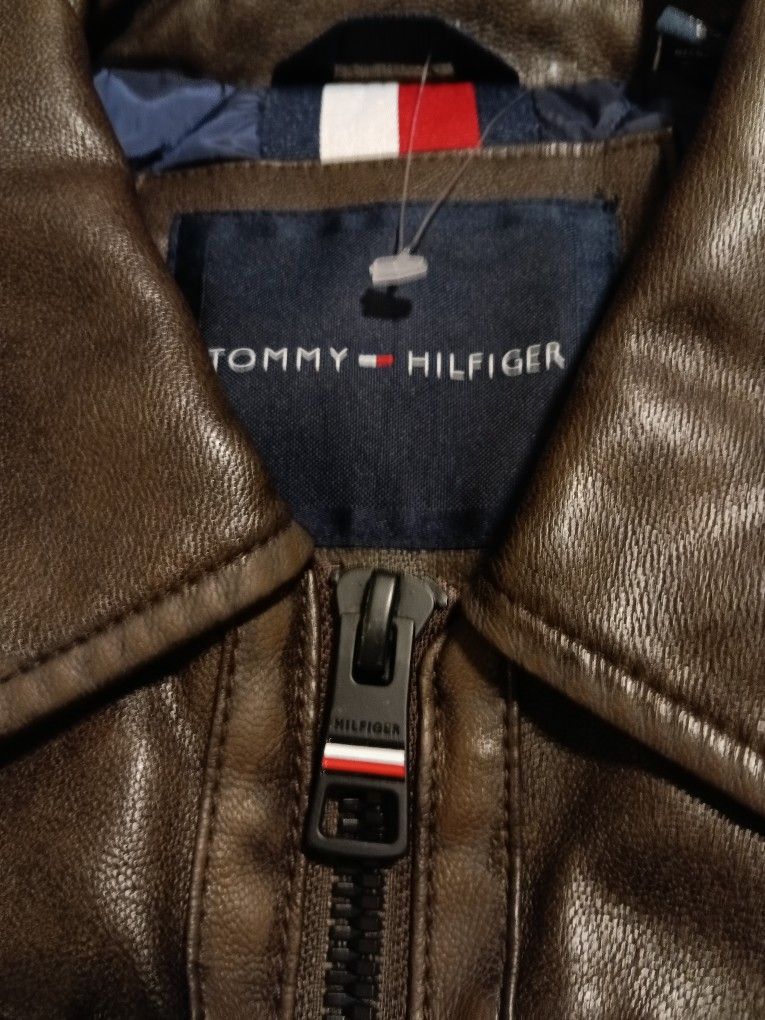 Tommy Hilfiger Leather Jacket Size Large