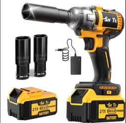 21V Impact Wrench Kit with 4000Mah Battery, High Torque Power with Fast Charger, 3-In-1 Professional Electric Impact Gun for Automotive Repair, Constr