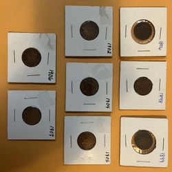 Set Of 8 Indian Head Pennies