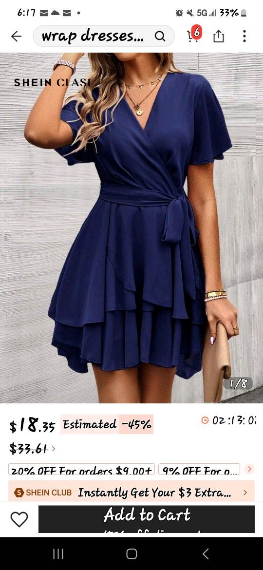 Blue Fitted Flare Dress