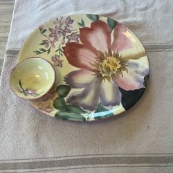 Pfaltzgraff Flower Market Anemone Hor d’ oeuvres Platter/Veggie Tray