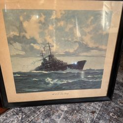 Framed USS San Diego Print.