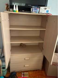 Two door/two drawer wardrobe cabinet and nightstand
