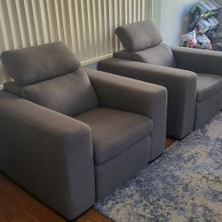 3 Piece Living Room Couch Set LARGE Gray