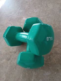 Vinil-coated airon dumbells set 15lbs