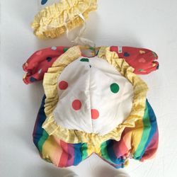 Vintage Cabbage Patch Kids Clown Outfit With Hat & Shoes 1980’s CPK Doll Clothing