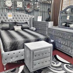 🆕Alzire Gray Bedroom Set$10 Down Payment Financing and delivery Available 