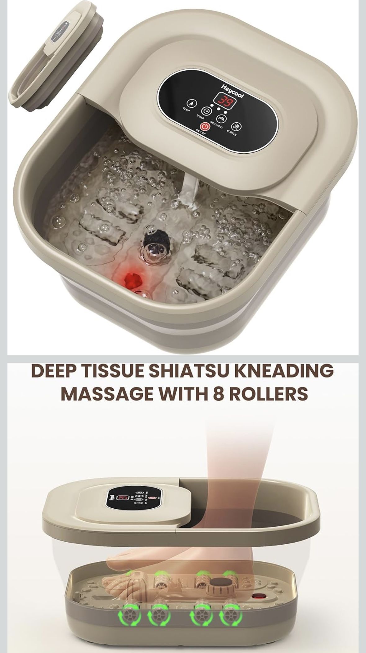 Collapsible Foot Spa with Heat, Bubble, Temperature Control # 20