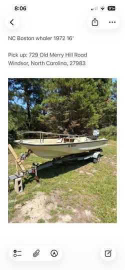 1972 Boston whaler console fishing boat