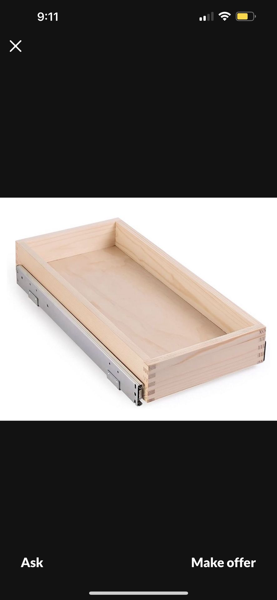 Mulush Pull Out Cabinet Organizer, Soft Close Slide Out Wood Drawer Storage Shelves for Kitchen, 11"W x 21"D, Requires At Least 12.5" Cabinet Opening,