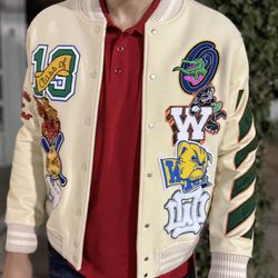 Off White WOMENS LETTERMAN JACKET, Brand New, Size 42 