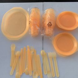 Orange Plastic Dinnerware picnic Set pick up Coral Springs 33071