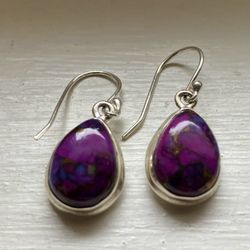 NEW~925 Sterling Silver & Mojave Turquoise Earrings