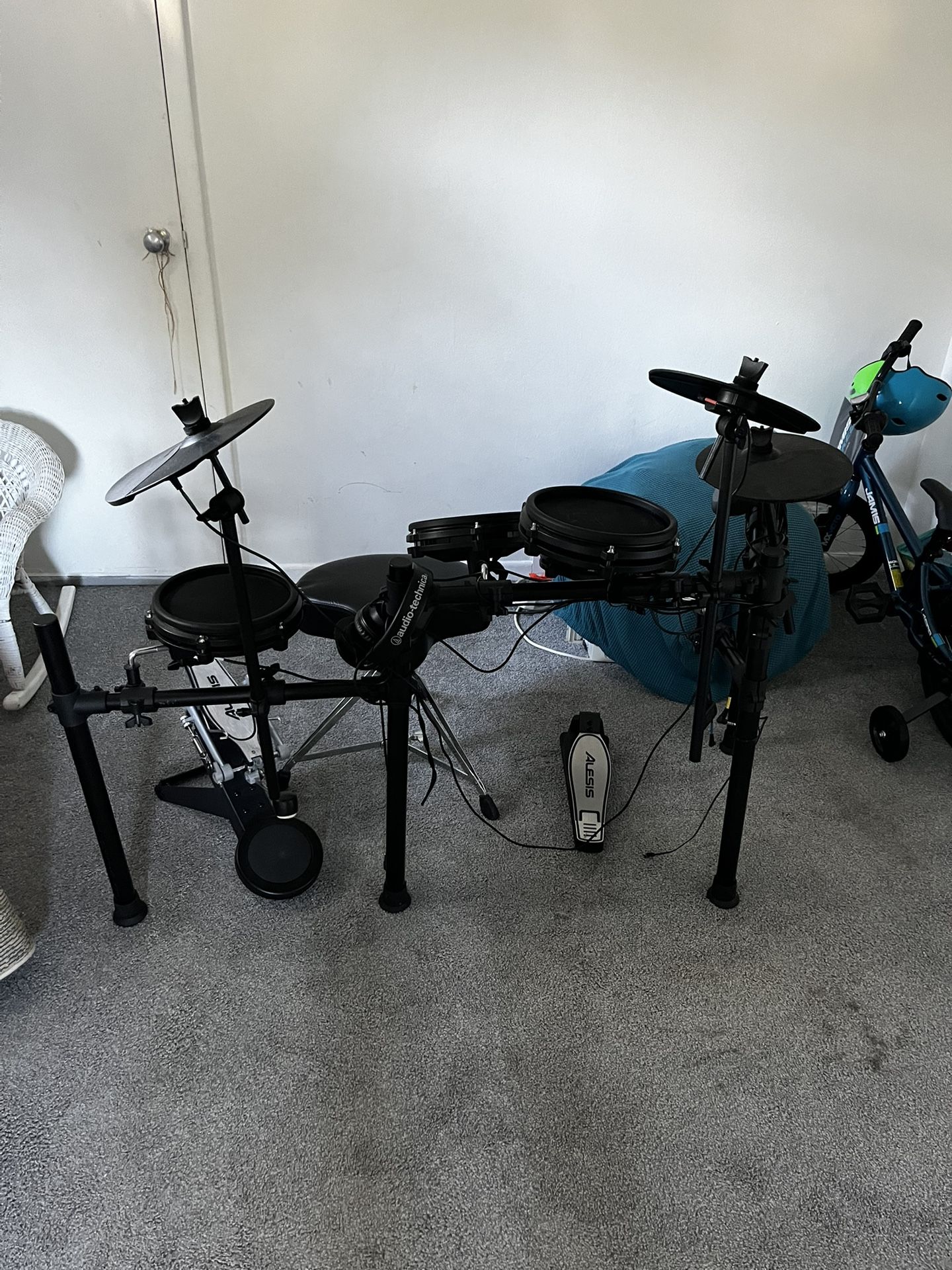 Alesia 8piece Mesh Drum Set With Seat Sticks And Headphones And A Lifetime Warranty Never Used. Still Have Box .