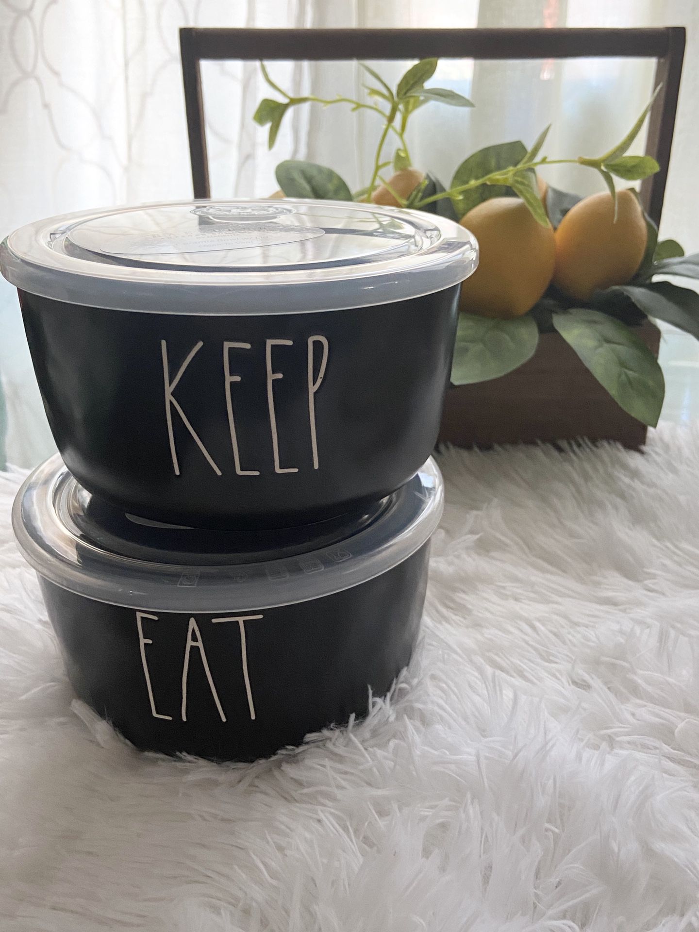 Rae Dunn “Eat & Keep” Food Storages Bowl