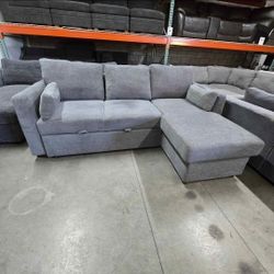 🛋 Coddle Luke Fabric Sleeper Sofa with Chaise 🚚💨 FREE DELIVERY!