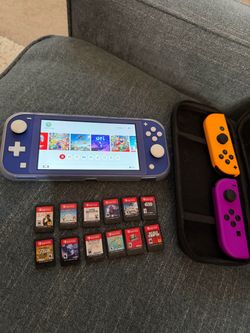 Nintendo Switch Lite + 12 Games + Case + Extra Controllers