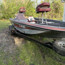 1986 Venture Bass Boat 16ft W/ Mariner 90-2stroke