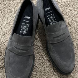 Hugo Boss Charcoal Suede Men's Slip-Ons