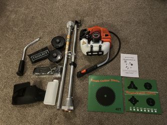 Brand new heavy duty brush cutter - only issue is part of the orange plastic covering is missing