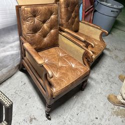 Regency mahogany bergère library armchair