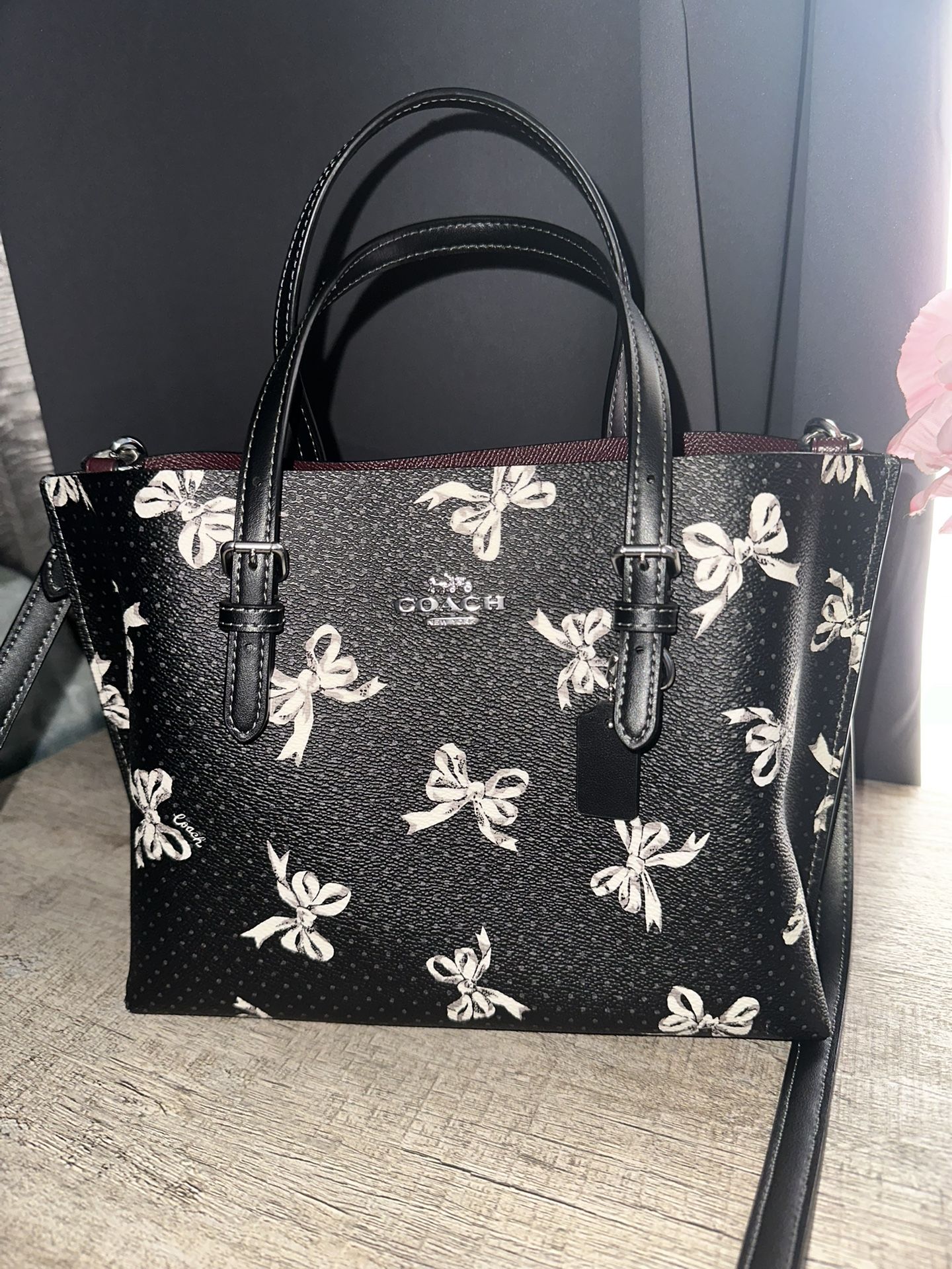 Coach Mollie 25 Tote Bag With Bow Print