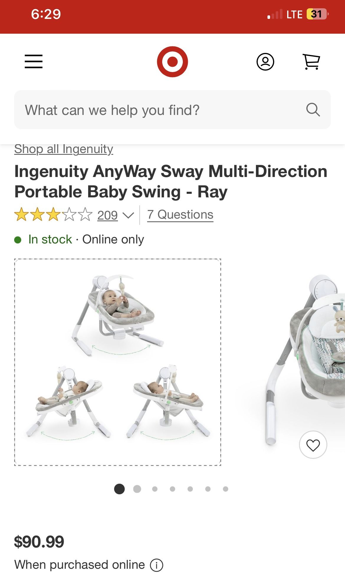 Ingenuity Baby Swing 