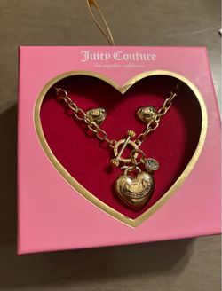 Heart charm necklace and earrings set