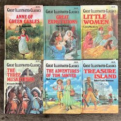 GREAT ILLUSTRATED CLASSICS ~LOT OF 6 HARDCOVER BOOKS~