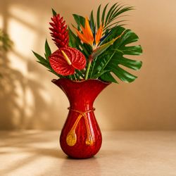 Blown Amberrina Art Glass Vase