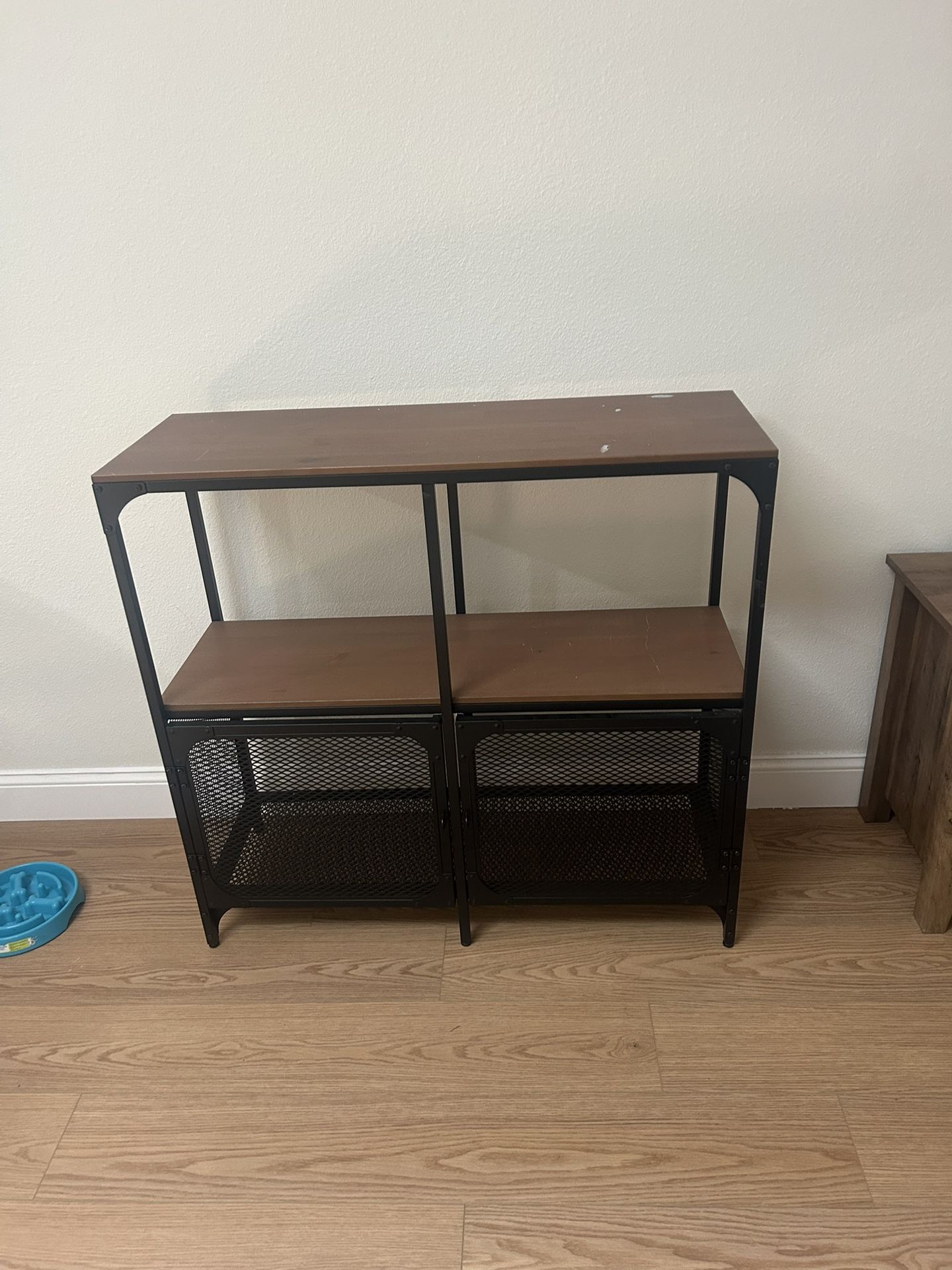 Two bookshelves and entertainment center