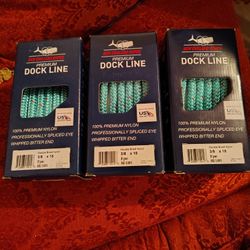 New Never Used Dock lines. 3/8. And 5/8. 