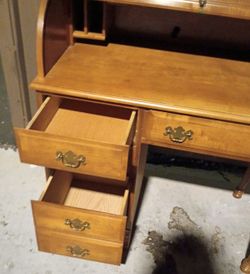 Vintage Solid Wood Rolltop Desk