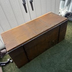 Antique Wood Trunk Box Storage 
