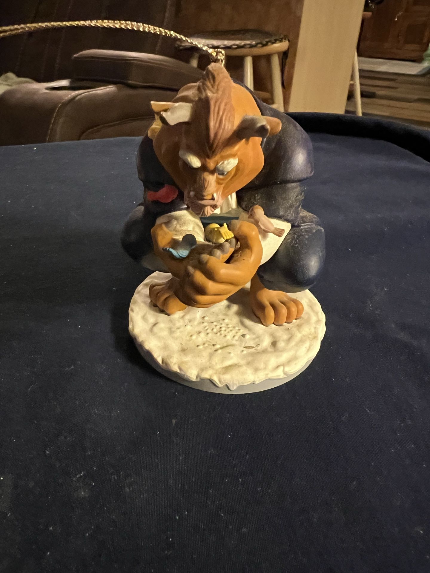 BEAUTY AND THE BEAST DCO VINTAGE DISNEY CHRISTMAS ORNAMENT FROM GROLIER