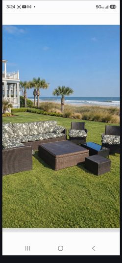 Luxury Outdoor Wicker Patio Set – Sectional, 2 Chairs, Storage Coffee Table, Ottoman & Side Table