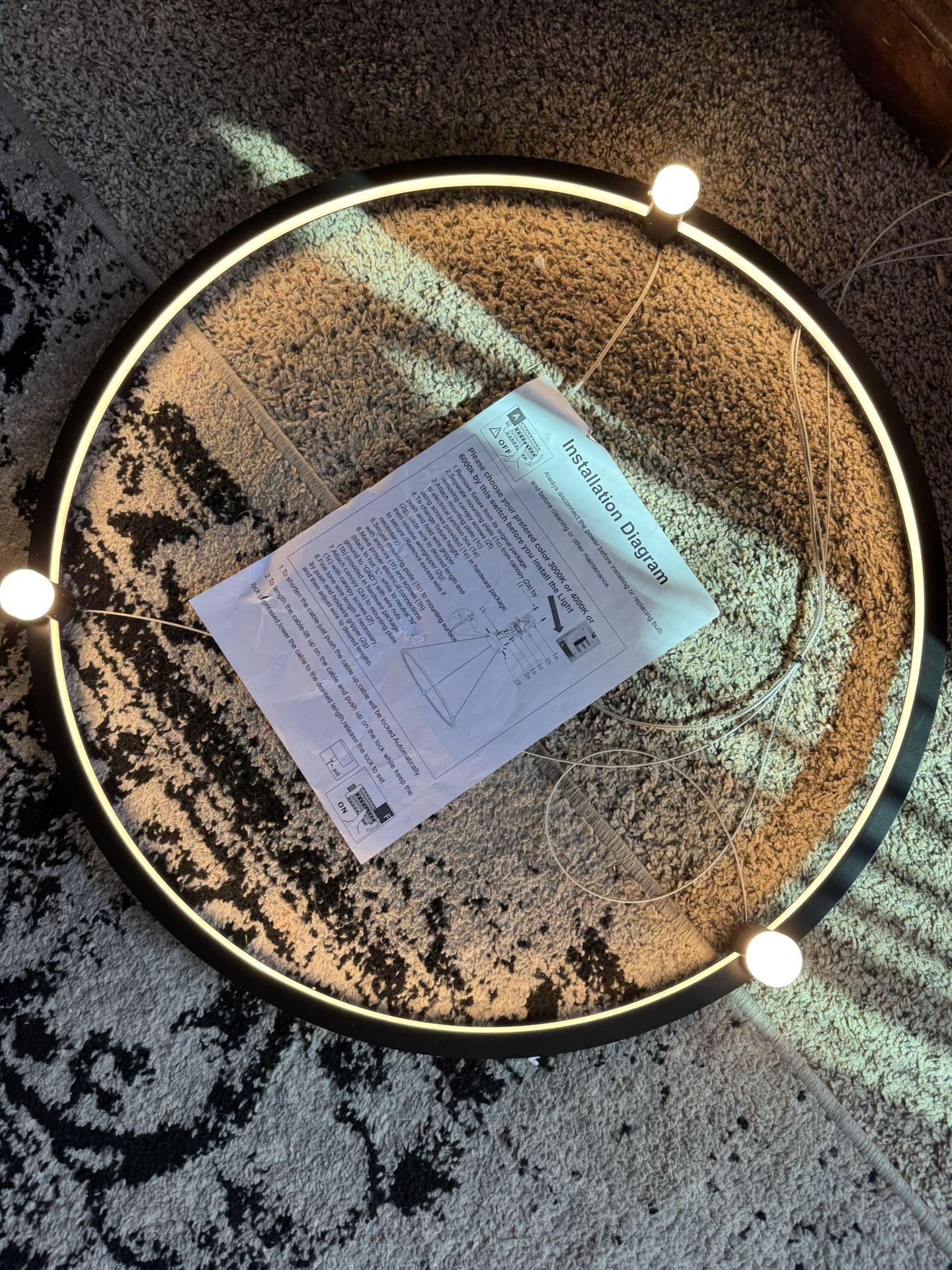 New or Like New 24” LED Ring Chandelier