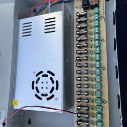 18 Channel 12 Volt DC Output 30A Camera Power Supply Box for CCTV DVR Security System and Distributed Cameras