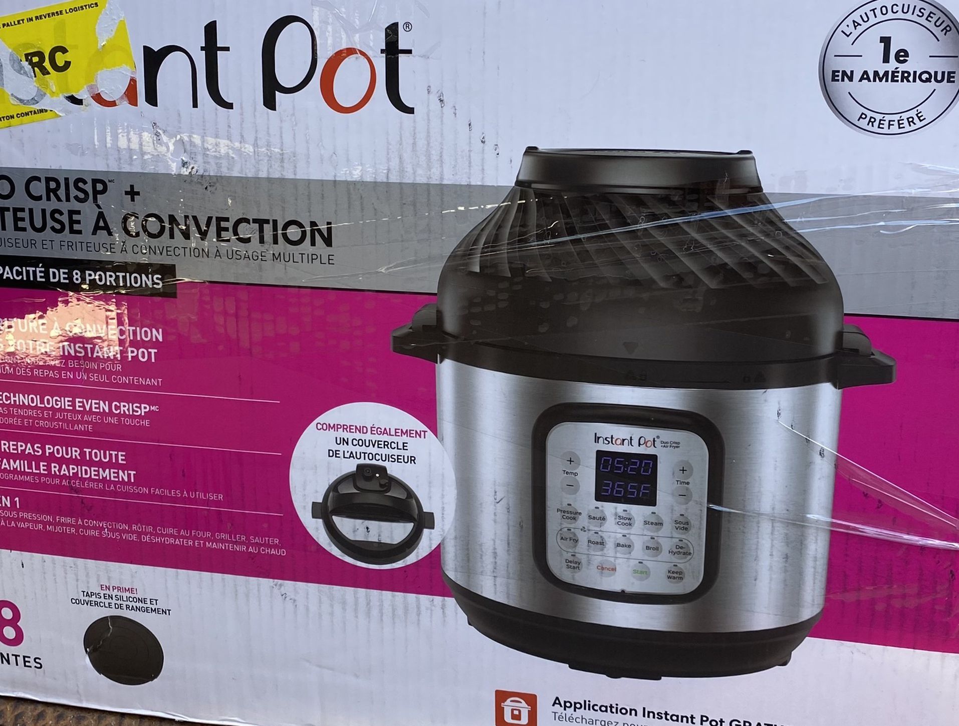 Instant Pot 8qt Duo Crisp Combo Electric Pressure Cooker Air Fryer