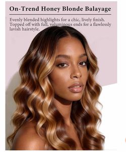 Honey Blonde Highlight Bundles Human Hair, 16A Raw Indian Ombre Human Hair Bundles Body Wave, Highlighted Chocolate Brown and Honey Blonde Bundle Tang