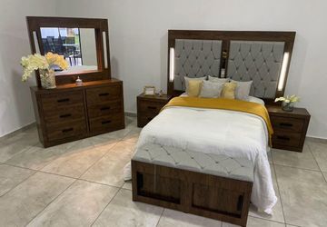 Modern Bedroom Furniture with Upholstered Headboard🛏️Same Day Delivery🚚NO Credit Needed💸